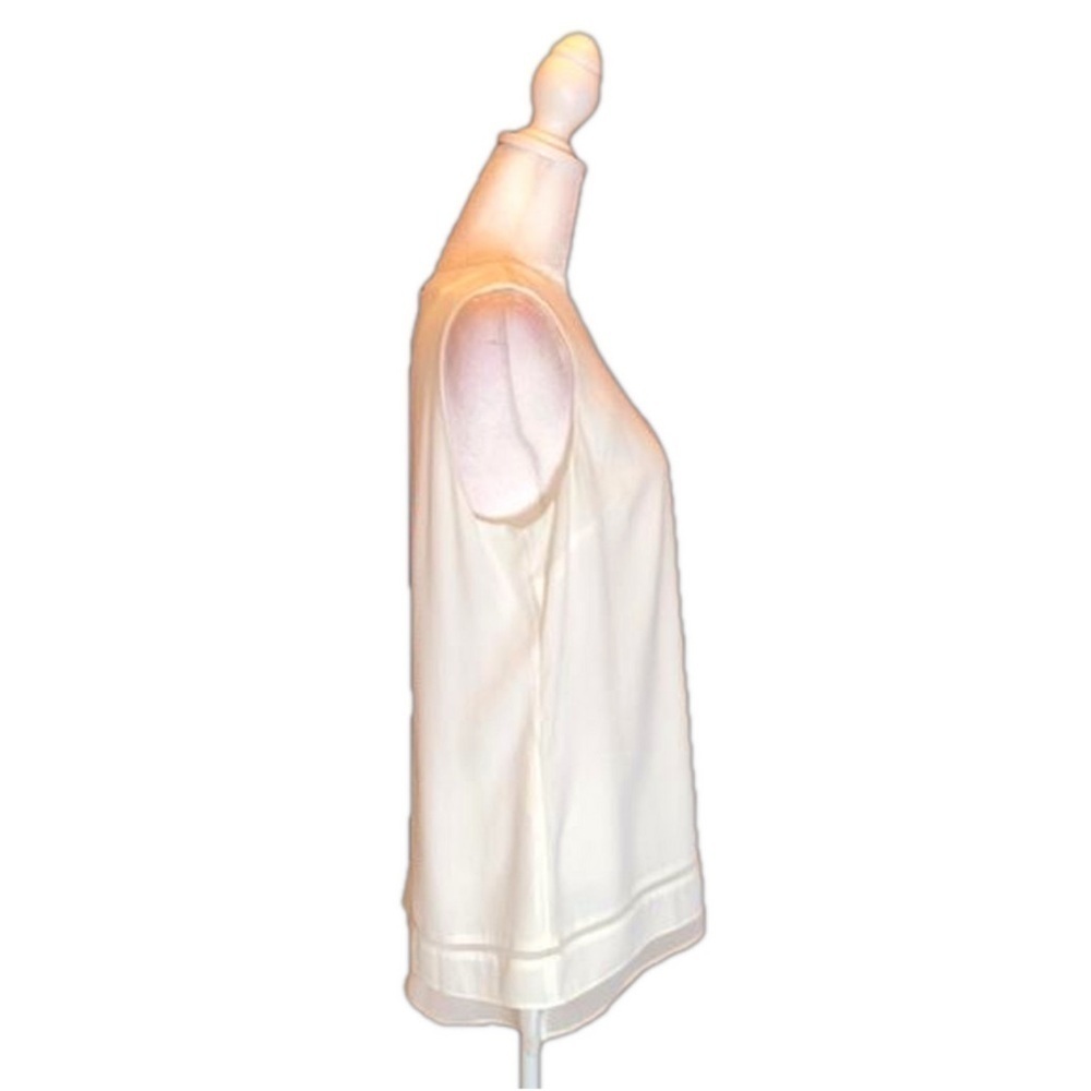 WHITE HOUSE BLACK MARKET Cream/Off-White Blouse Tank Top Size M - Picture 4 of 6